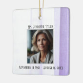 愛する記憶の中で紫色の葬儀記念碑 セラミックオーナメント (左)