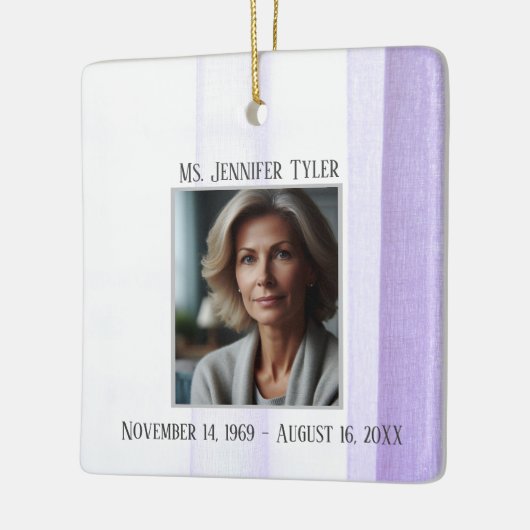 愛する記憶の中で紫色の葬儀記念碑 セラミックオーナメント (左)