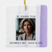 愛する記憶の中で紫色の葬儀記念碑 セラミックオーナメント (正面)