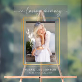 愛する記憶の中で葬儀の写真グレー色あせたサイン アクリルサイン (ニュートラル)