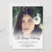 愛する記憶の中で葬儀の写真悔やみや弔慰悲しみの損失 サンキューカード (正面)