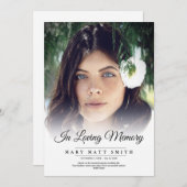 愛する記憶の中で葬儀の写真悔やみや弔慰悲しみの損失 サンキューカード (正面/裏面)