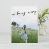 愛する記憶の中で葬儀の祈りの言葉カード 招待状 (スタンド正面)