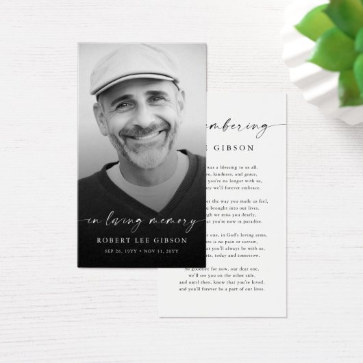 愛する記憶の中で葬儀の記念祈りの言葉カード (デスク)