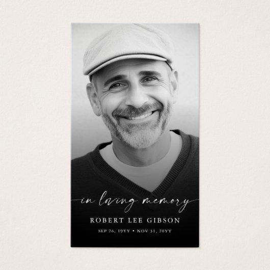 愛する記憶の中で葬儀の記念祈りの言葉カード (正面)