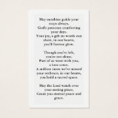 愛する記憶の中で葬儀の記念祈りの言葉カード (裏面)