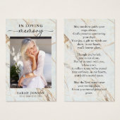 愛する記憶の中で葬儀の記念祈りの言葉カード (正面&裏面)