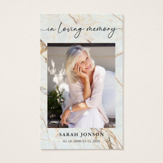 愛する記憶の中で葬儀の記念祈りの言葉カード (正面)