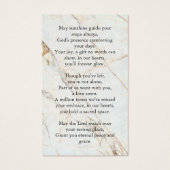 愛する記憶の中で葬儀の記念祈りの言葉カード (裏面)