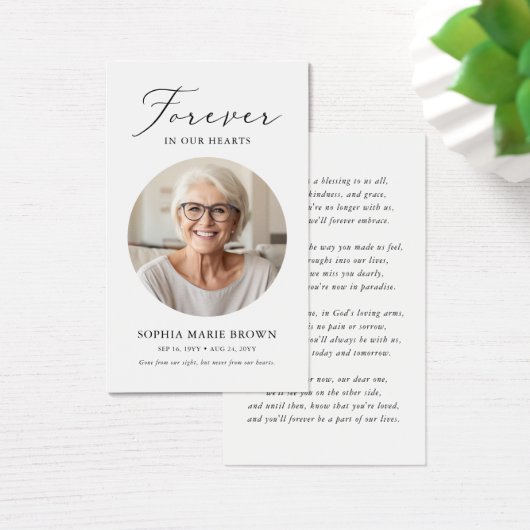 愛する記憶の中で葬儀の記念祈りの言葉カード (デスク)