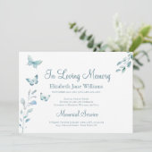 愛する記憶の中で葬儀ほこりっぽい青い蝶 招待状 (スタンド正面)