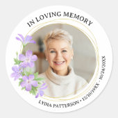 愛する記憶の中で葬儀カスタム写真フローラ ラウンドシール (正面)