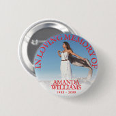 愛する記憶の中で葬儀フォトレッド 缶バッジ (正面&裏面)