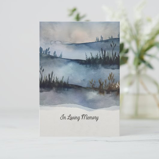 愛する記憶の中で葬儀招待状手作り 出欠カード (スタンド正面)