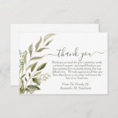 愛する記憶の中で葬儀水の色ユーカリ サンキューカード (正面/裏面)