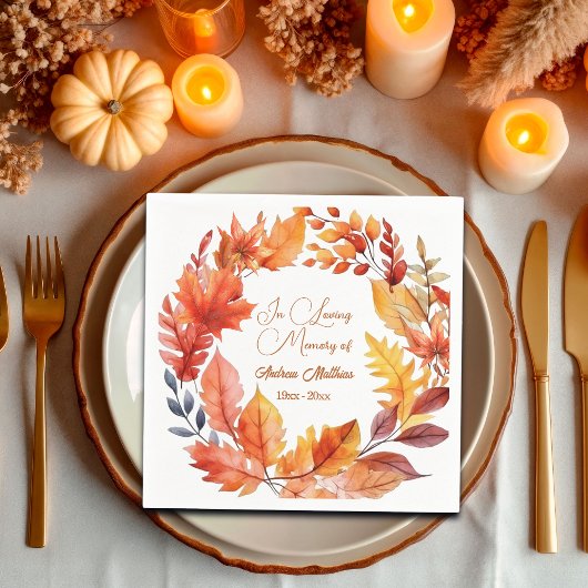 愛する記憶の中で葬儀秋フローラ スタンダードカクテルナプキン