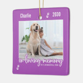 愛する記憶の中で薄紫犬の写真ペット記念碑 セラミックオーナメント (左)