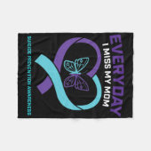 愛する記憶の中で蝶ママ自殺予防 フリースブランケット (正面(横))