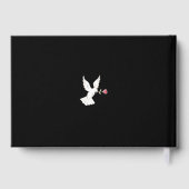 愛する記憶の中で赤いバラの葬儀の写真の黒 ゲストブック (裏面)