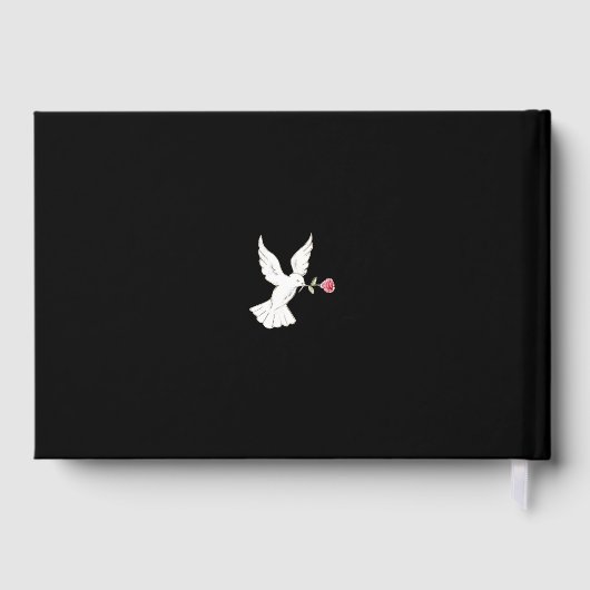 愛する記憶の中で赤いバラの葬儀の写真の黒 ゲストブック (裏面)