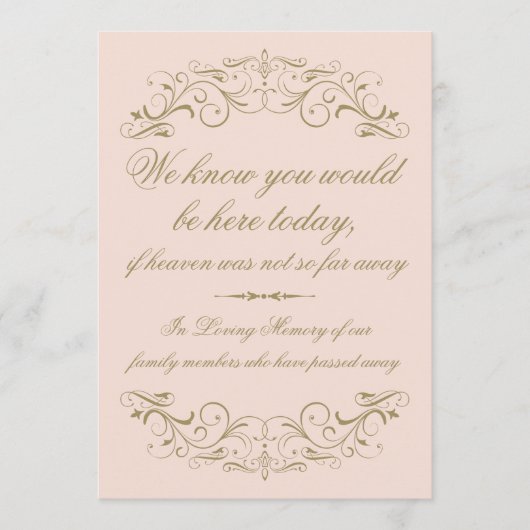 愛する記憶の中で赤面アンティークの繁栄結婚の 案内状 (正面)