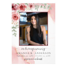 愛する記憶の中で赤面赤い花葬儀 フォトプリント           