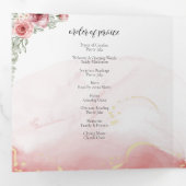 愛する記憶の中で赤面赤い花葬儀 三つ折りカード (内部最初)