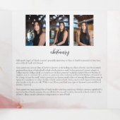 愛する記憶の中で赤面赤い花葬儀 三つ折りカード (内部中)