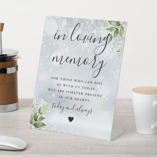 愛する記憶の中で追悼冬の緑結婚園 台座サイン (インサイチュ)