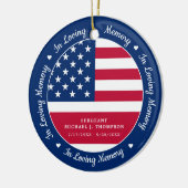 愛する記憶の中で退役軍人アメリカ国旗のメモリアル セラミックオーナメント (左)