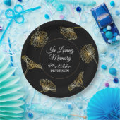 愛する記憶の中で金ゴールド花葬儀 ペーパープレート (パーティー)