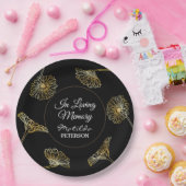 愛する記憶の中で金ゴールド花葬儀 ペーパープレート (パーティー)