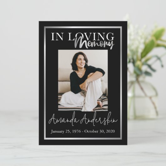 愛する記憶の中で銀葬儀記念写真 招待状 (スタンド正面)