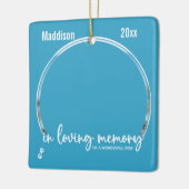 愛する記憶の中で青い犬の写真ペット記念碑 セラミックオーナメント (左)