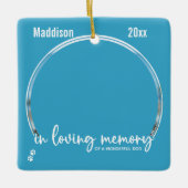 愛する記憶の中で青い犬の写真ペット記念碑 セラミックオーナメント (正面)