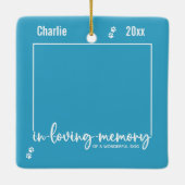 愛する記憶の中で青い犬の写真ペット記念碑 セラミックオーナメント (裏面)