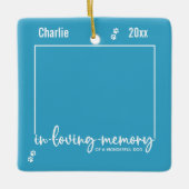 愛する記憶の中で青い犬の写真ペット記念碑 セラミックオーナメント (正面)