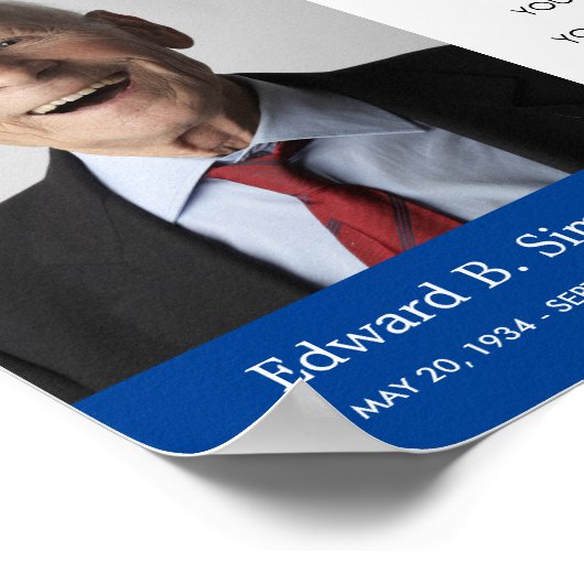 愛する記憶の中で青の葬儀の記念詩写真 ポスター (角)