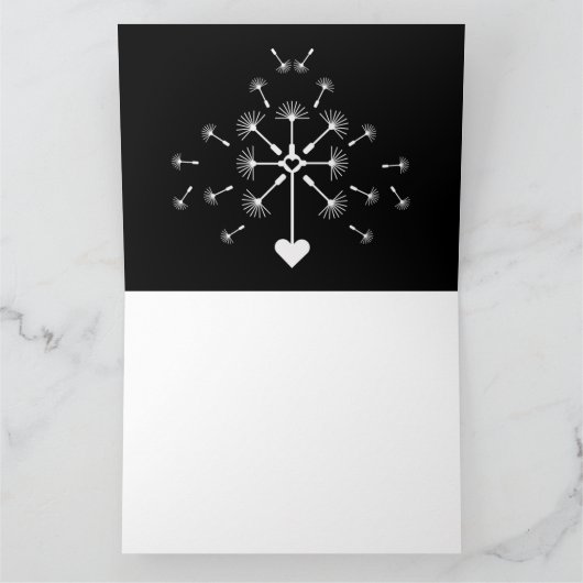 愛する記憶の中で風にタンポポ カード (内部)