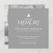 愛する記憶の中で鳩の写真の死の発表 招待状 (正面/裏面)