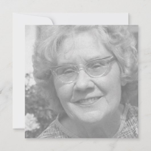 愛する記憶の中で鳩の写真の死の発表 招待状 (裏面)