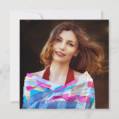 愛する記憶の中で鳩の赤いバラの写真葬儀グリーン 招待状 (裏面)