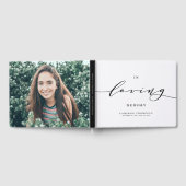 愛する記憶の中で黒い優美な台本の葬儀 ゲストブック (全面)