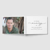 愛する記憶の中で黒と白のメモリアル葬儀 ゲストブック (全面)