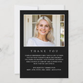 愛する記憶の中で2写真のシンプル記念モダン碑 サンキューカード (裏面)