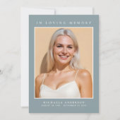 愛する記憶の中で2写真のシンプル記念モダン碑 サンキューカード (正面)