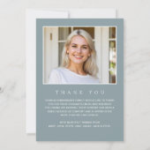 愛する記憶の中で2写真のシンプル記念モダン碑 サンキューカード (裏面)