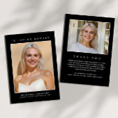 愛する記憶の中で2写真のシンプル記念モダン碑 サンキューカード