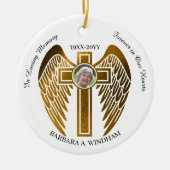 愛する記憶の中で2 Photo Keepsake Cross with Wings セラミックオーナメント (正面)