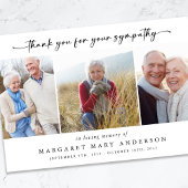 愛する記憶の中で3つの写真葬儀悔やみや弔慰 サンキューカード